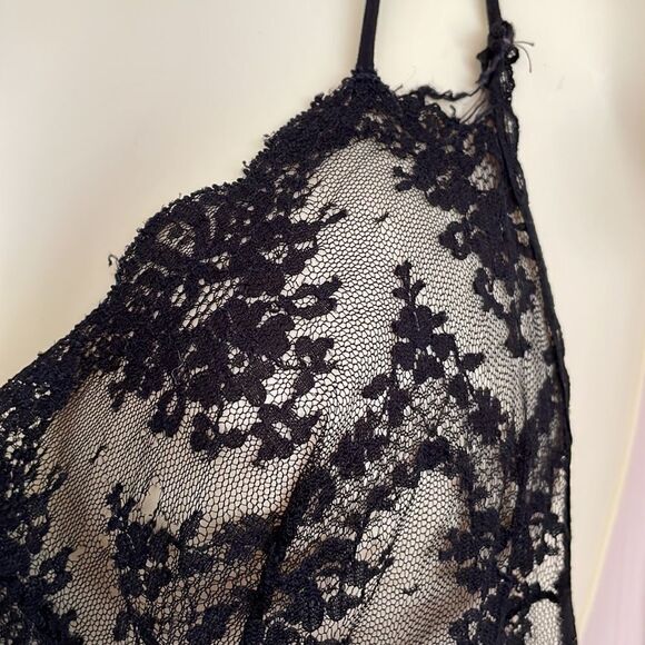 Vtg 70s Formfit Rogers black lace nightgown & robe - Picture 8 of 12
